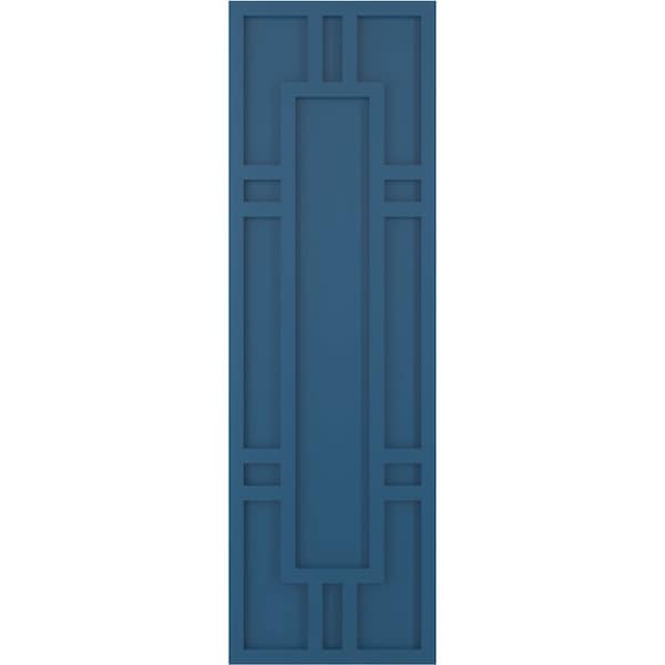 Ekena Millwork True Fit PVC Hastings Fixed Mount Shutters, Sojourn Blue, 18W x 75H, PR - TFP001HS18X075HB