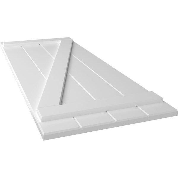 Ekena Millwork True Fit PVC Four Board Joined Board-n-Batten Shutters w/Z-Bar, White , 21 1/2W x 62H, PR - TFP102BBF21X062WH