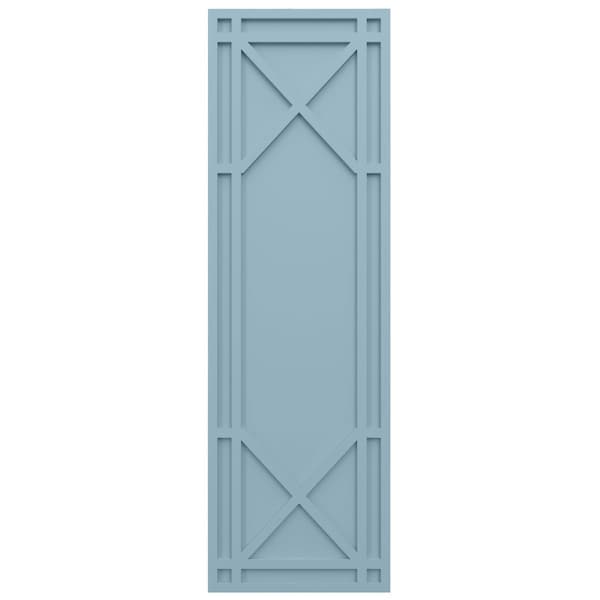 Ekena Millwork True Fit PVC Bungalow Fixed Mount Shutters, Peaceful Blue, 18W x 52H, PR - TFP001BG18X052SB