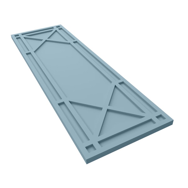 Ekena Millwork True Fit PVC Bungalow Fixed Mount Shutters, Peaceful Blue, 18W x 52H, PR - TFP001BG18X052SB
