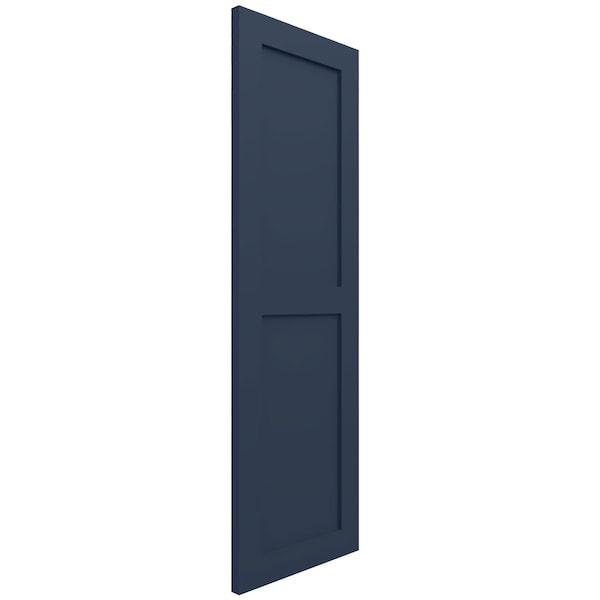 Ekena Millwork True Fit PVC Two Equal Flat Panel Shutters, Starless Night Blue, 12W x 42H, PR - TFP101FPF12X042OB