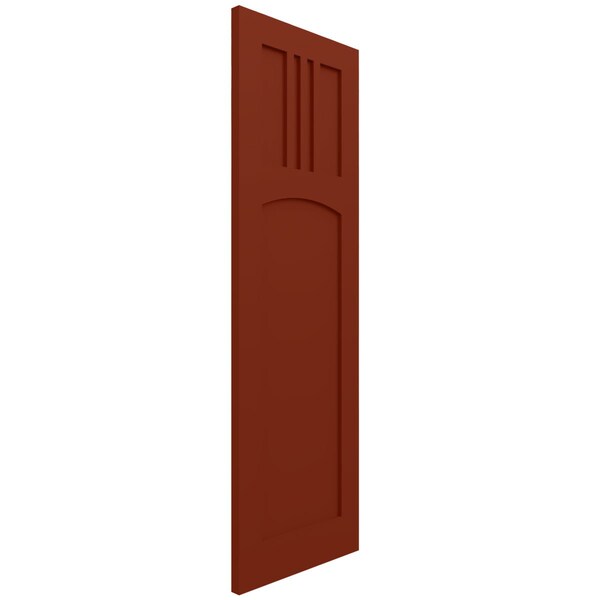 Ekena Millwork True Fit PVC San Miguel Mission Style Fixed Mount Shutters, Pepper Red, 12W x 58H, PR - TFP001SM12X058MR
