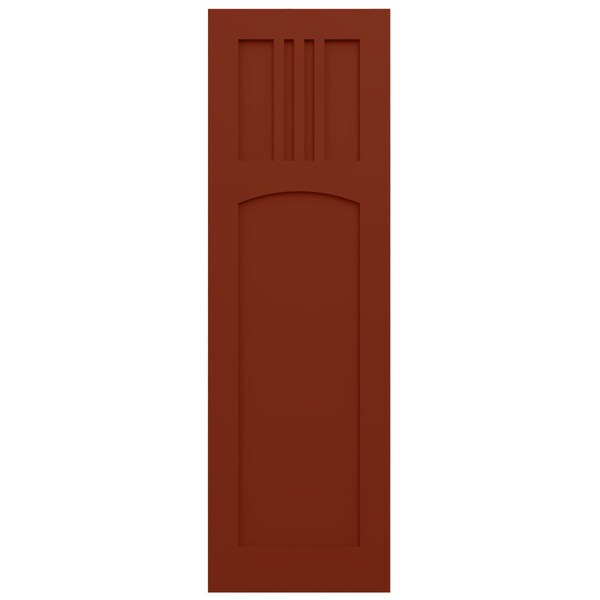 Ekena Millwork True Fit PVC San Miguel Mission Style Fixed Mount Shutters, Pepper Red, 12W x 58H, PR - TFP001SM12X058MR