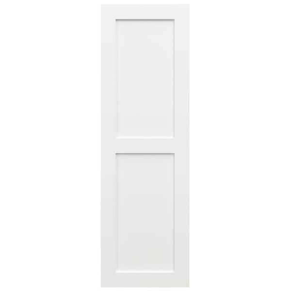 Ekena Millwork True Fit PVC Two Equal Flat Panel Shutters, Unfinished, 18W x 35H, PR - TFP101FPF18X035UN