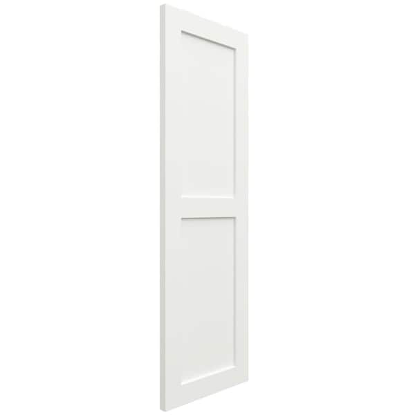 Ekena Millwork True Fit PVC Two Equal Flat Panel Shutters, Unfinished, 18W x 35H, PR - TFP101FPF18X035UN
