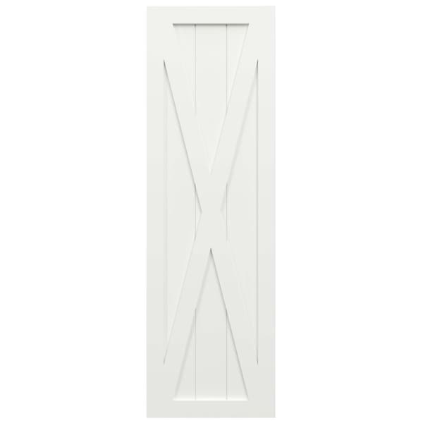 Ekena Millwork True Fit PVC Single X-Board Farmhouse Fixed Mount Shutters, Unfinished, 15W x 67H, PR - TFP001FH15X067UN