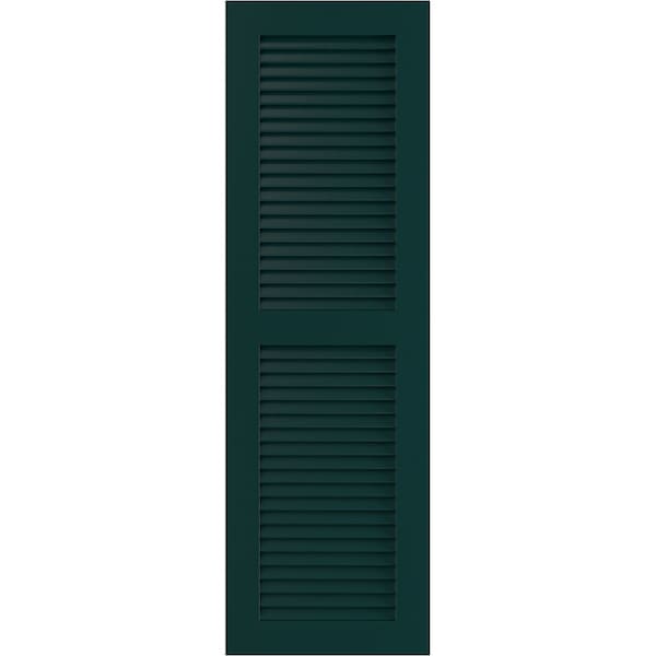 Ekena Millwork True Fit PVC Two Equal Louver Shutters, Thermal Green, 18W x 53H, PR - TFP101LVF18X053FG