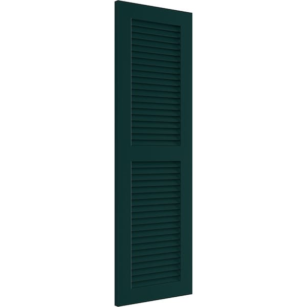 Ekena Millwork True Fit PVC Two Equal Louver Shutters, Thermal Green, 18W x 53H, PR - TFP101LVF18X053FG