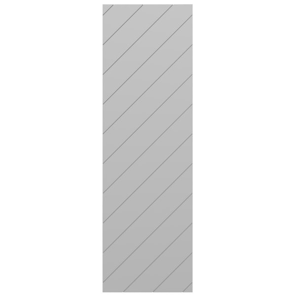 Ekena Millwork 15"W x 35"H True Fit PVC Diagonal Slat Modern Style Fixed Mount Shutters, Primed - TFP001DG15X035PR
