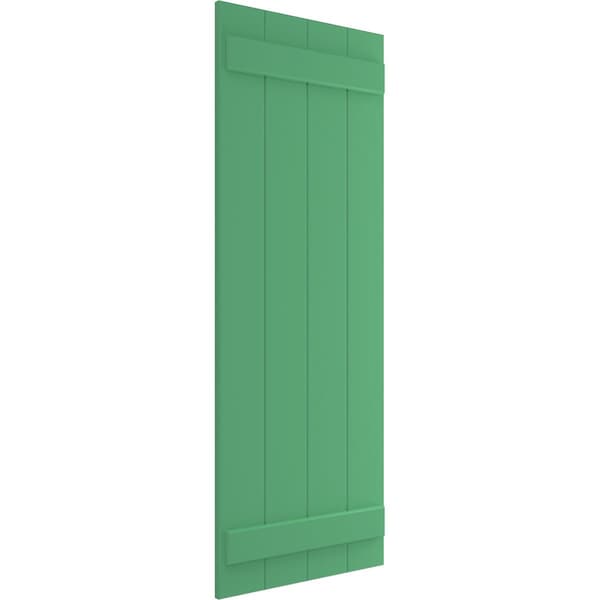Ekena Millwork True Fit PVC, Four Board Joined Board-n-Batten Shutters, Lilly Pads, 21 1/2W x 71H, PR - TFP101BBF21X071LP