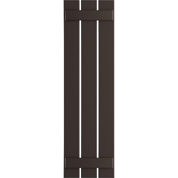 Ekena Millwork True Fit PVC Three Board Spaced Board-n-Batten Shutters, Raisin Brown, 17 1/8W x 32H, PR - TFP101SBF17X032TB