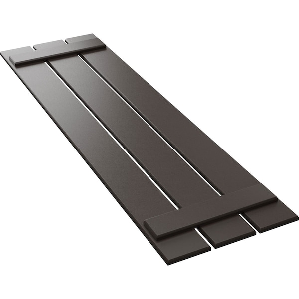 Ekena Millwork True Fit PVC Three Board Spaced Board-n-Batten Shutters, Raisin Brown, 17 1/8W x 32H, PR - TFP101SBF17X032TB