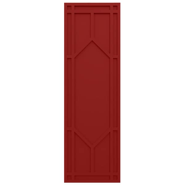 Ekena Millwork True Fit PVC Shaker Fixed Mount Shutters, Fire Red, 18W x 61H, PR - TFP001SK18X061BR