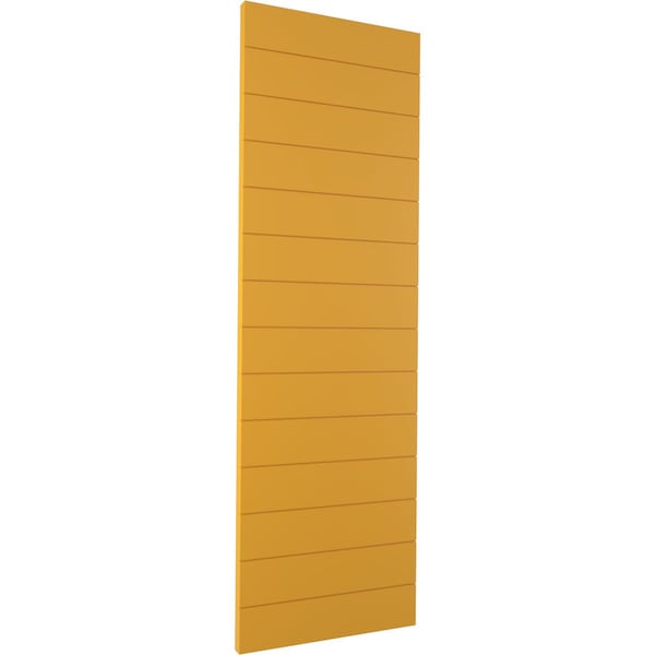 Ekena Millwork True Fit PVC Horizontal Slat Modern Style Fixed Mount Shutters, Turmeric, 12W x 67H, PR - TFP001HZ12X067TU