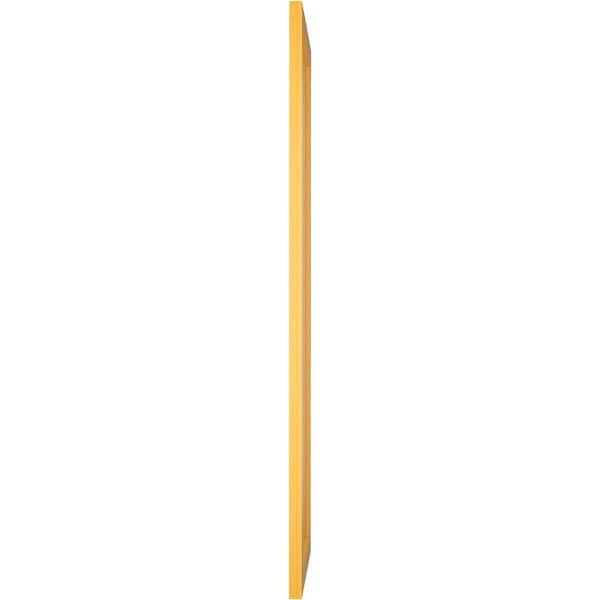 Ekena Millwork True Fit PVC Single Panel Chevron Modern Style Fixed Mount Shutters, Turmeric, 18W x 40H, PR - TFP001CV18X040TU