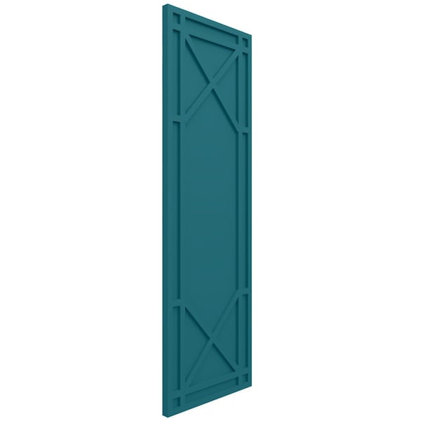 Ekena Millwork True Fit PVC Bungalow Fixed Mount Shutters, Antigua, 18W x 33H, PR - TFP001BG18X033AN