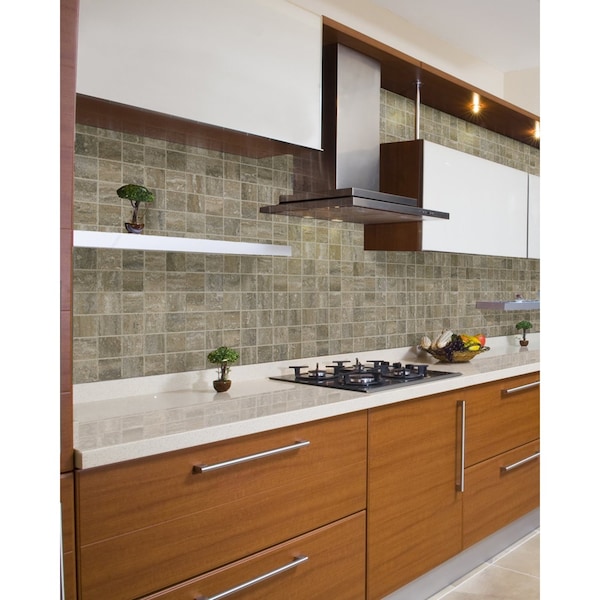 Msi Veneto Noce 12 in.  X 12 in.  X 9Mm Glazed Ceramic Mesh-Mounted Mosaic Tile, 8PK - ZOR-PT-0605