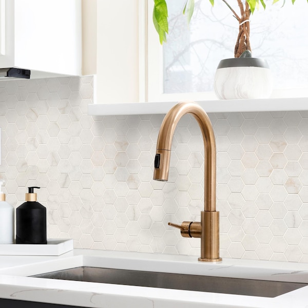 Msi Brighton Gold 12" X 12" Hexagon Matte Porcelain Mosaic Tile, PK8 - ZOR-MD-0603
