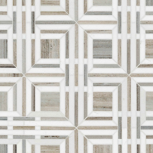 Msi Wellington Pattern Sample in. Polished Marble Mosaic Floor And Wall Tile - ZOR-MD-0631-SAM