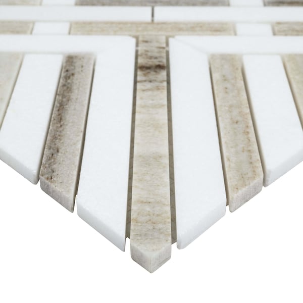 Msi Wellington Pattern Sample in. Polished Marble Mosaic Floor And Wall Tile - ZOR-MD-0631-SAM