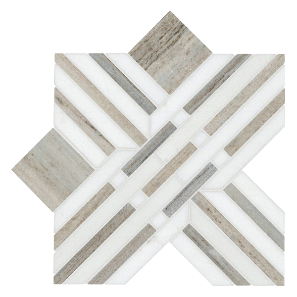 Msi Wellington Pattern Sample in. Polished Marble Mosaic Floor And Wall Tile - ZOR-MD-0631-SAM