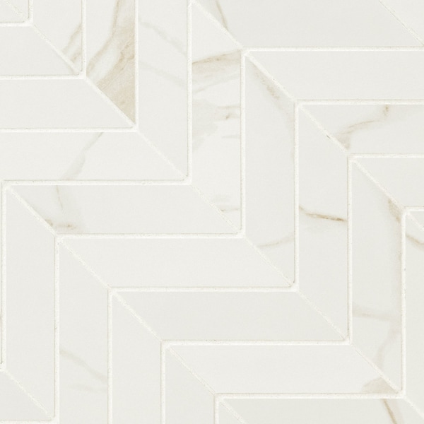 Msi Eden Calacatta 12 In X 15 In. Matte Porcelain Chevron Floor & Wall Tile, 8PK - ZOR-PT-0633