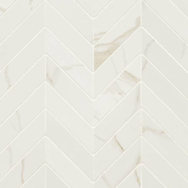 Msi Eden Calacatta 12 In X 15 In. Matte Porcelain Chevron Floor & Wall Tile, 8PK - ZOR-PT-0633