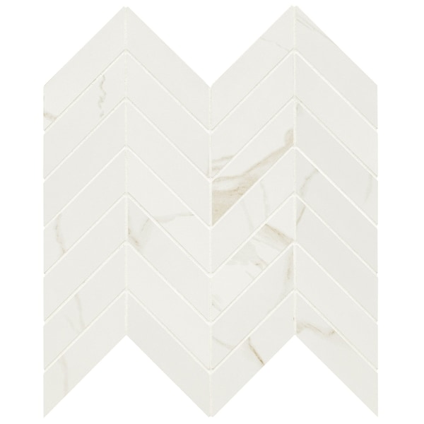Msi Eden Calacatta 12 In X 15 In. Matte Porcelain Chevron Floor & Wall Tile, 8PK - ZOR-PT-0633