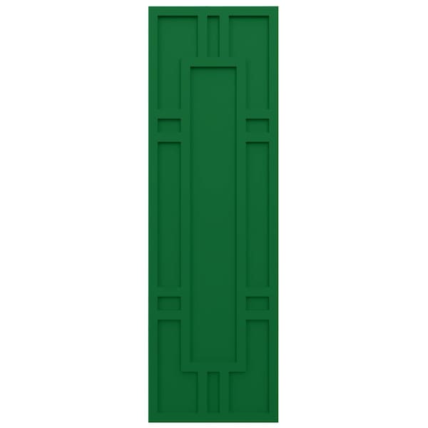 Ekena Millwork True Fit PVC Hastings Fixed Mount Shutters, Viridian Green, 15W x 40H, PR - TFP001HS15X040HG