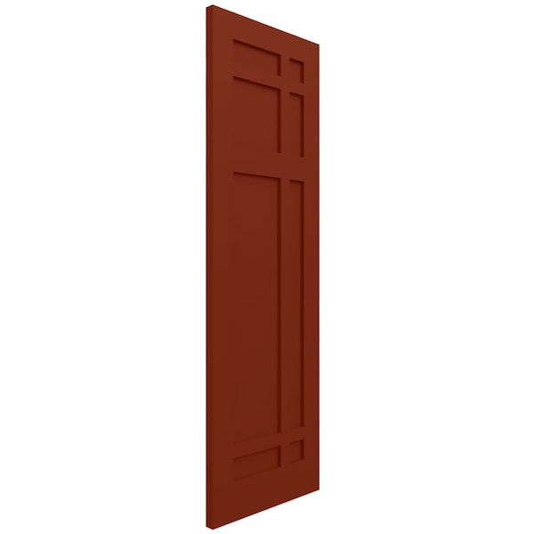 Ekena Millwork True Fit PVC San Juan Capistrano Mission Style Fixed Mount Shutters, Pepper Red, 12W x 26H, PR - TFP001SJ12X026MR