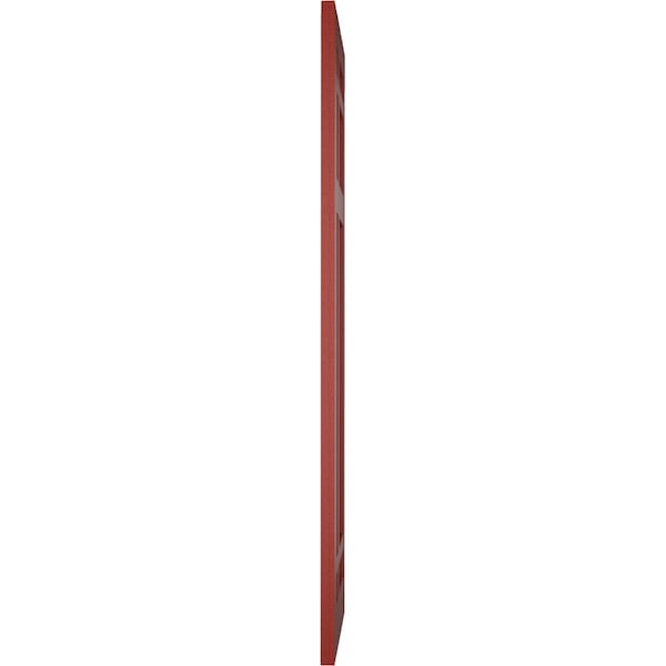 Ekena Millwork True Fit PVC San Juan Capistrano Mission Style Fixed Mount Shutters, Pepper Red, 12W x 26H, PR - TFP001SJ12X026MR
