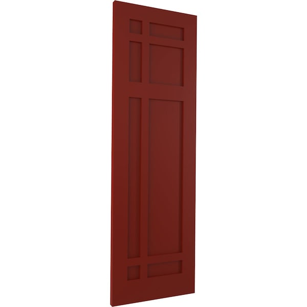 Ekena Millwork True Fit PVC San Juan Capistrano Mission Style Fixed Mount Shutters, Pepper Red, 12W x 26H, PR - TFP001SJ12X026MR