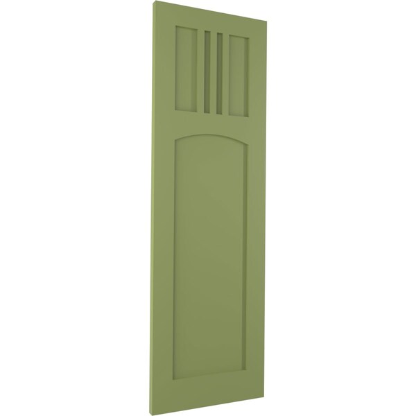 Ekena Millwork True Fit PVC San Miguel Mission Style Fixed Mount Shutters, Moss Green, 12W x 28H, PR - TFP001SM12X028MG