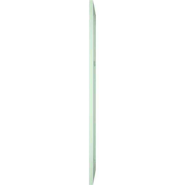 Ekena Millwork True Fit PVC San Miguel Mission Style Fixed Mount Shutters, Seaglass, 12W x 34H, PR - TFP001SM12X034SG
