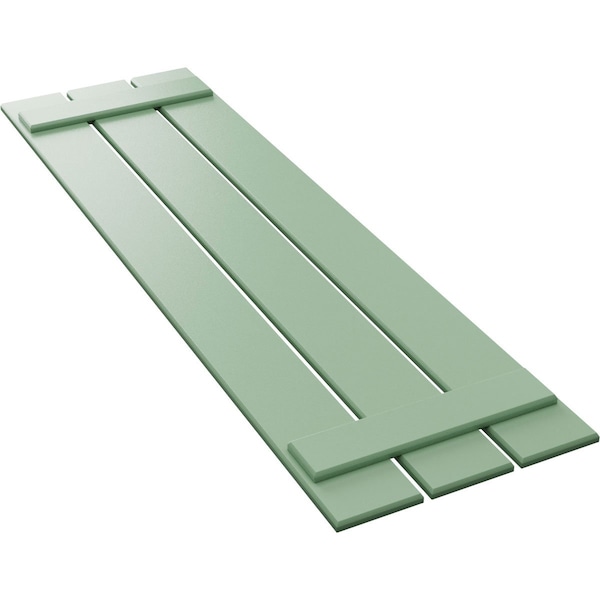 Ekena Millwork True Fit PVC, Three Board Spaced Board-n-Batten Shutters, Seaglass, 17 1/8W x 31H, PR - TFP101SBF17X031SG
