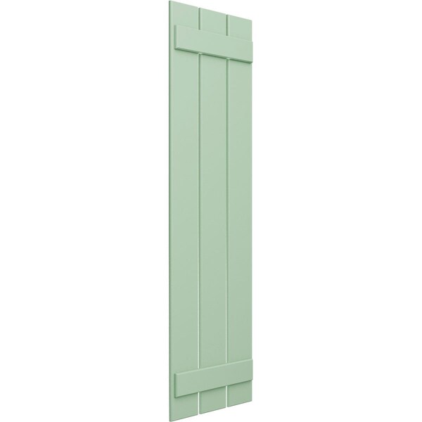 Ekena Millwork True Fit PVC, Three Board Spaced Board-n-Batten Shutters, Seaglass, 17 1/8W x 31H, PR - TFP101SBF17X031SG