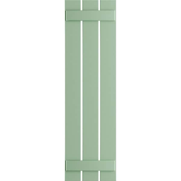 Ekena Millwork True Fit PVC, Three Board Spaced Board-n-Batten Shutters, Seaglass, 17 1/8W x 31H, PR - TFP101SBF17X031SG