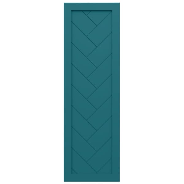 Ekena Millwork True Fit PVC Single Panel Herringbone Modern Style Fixed Mount Shutters, Antigua, 15W x 57H, PR - TFP001HB15X057AN