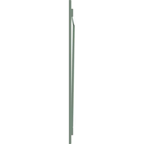 Ekena Millwork True Fit PVC, Four Board Joined Board-n-Batten Shutters w/Z-Bar, Track Green , 21 1/2W x 58H, PR - TFP102BBF21X058TG