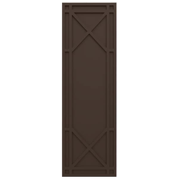 Ekena Millwork True Fit PVC Bungalow Fixed Mount Shutters, Raisin Brown, 12W x 73H, PR - TFP001BG12X073TB