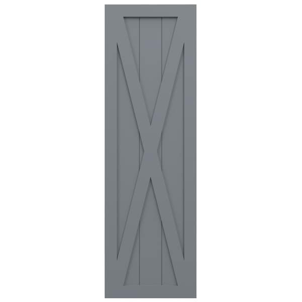 Ekena Millwork True Fit PVC Single X-Board Farmhouse Fixed Mount Shutters, Ocean Swell, 15W x 73H, PR - TFP001FH15X073CH