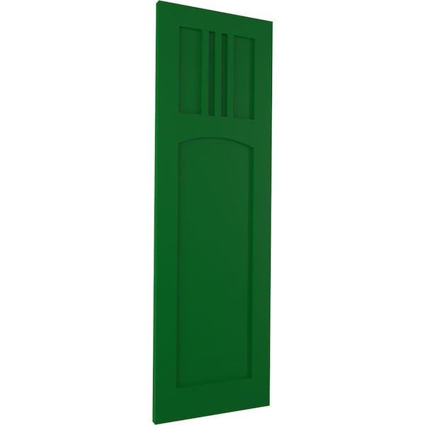 Ekena Millwork True Fit PVC San Miguel Mission Style Fixed Mount Shutters, Viridian Green, 15W x 50H, PR - TFP001SM15X050HG