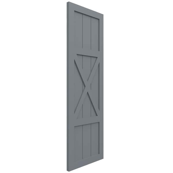 Ekena Millwork True Fit PVC Center X-Board Farmhouse Fixed Mount Shutters, Ocean Swell , 12W x 42H, PR - TFP107FH12X042CH