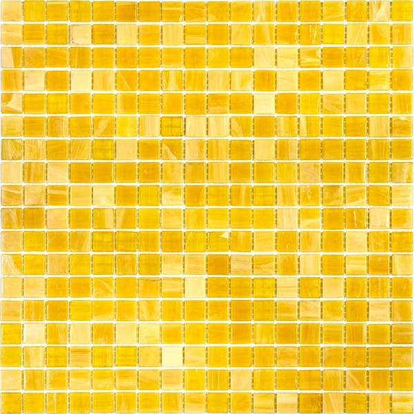 Apollo Tile Skosh 11.6inx11.6in Glossy Butter Beige Glass Mosaic Wall and Floor Tile 18.69 sqft/case, 20PK - APLNB88BG318A