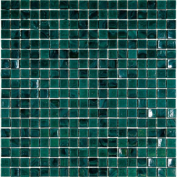 Apollo Tile Skosh 11.6 in. x 11.6 in. Glossy Dark Green Glass Mosaic Wall and Floor Tile 18.69 sqft/case, 20PK - APLNB88GN436A