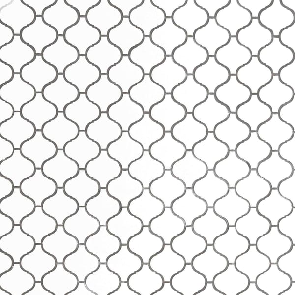 Msi Retro Bianco Arabesque 10.63 In. X 8.84 In. X 6Mm Glazed Porcelain Mesh-Mounted Mosaic Tile, 15PK - ZOR-MD-0236