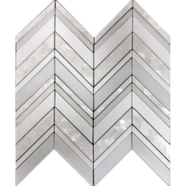 Apollo Tile Pearl White 12 in x 12.2 in Thassos, Shell polished Floor and Wall Mosaic Tile 5.08 sqft/case, 5PK - APLALA88C11A