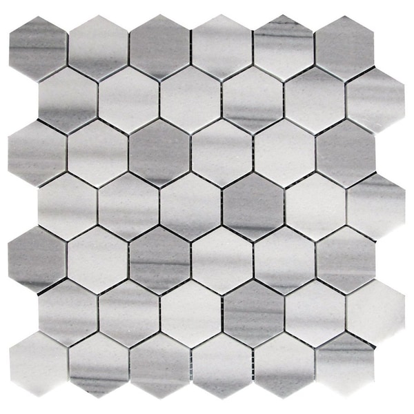 Apollo Tile Gray 11.8 in x 11.8 in Equator Polished Floor and Wall Mosaic Tile 4.83 sqft/case, 5PK - APLMRM88G28A