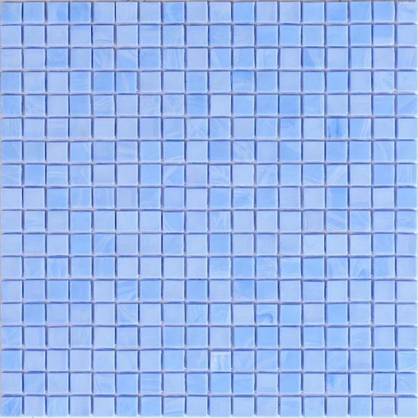 Apollo Tile Skosh 11.6 in. x 11.6 in. Glossy Baby Blue Glass Mosaic Wall and Floor Tile 18.69 sqft/case, 20PK - APLNB88BL553A