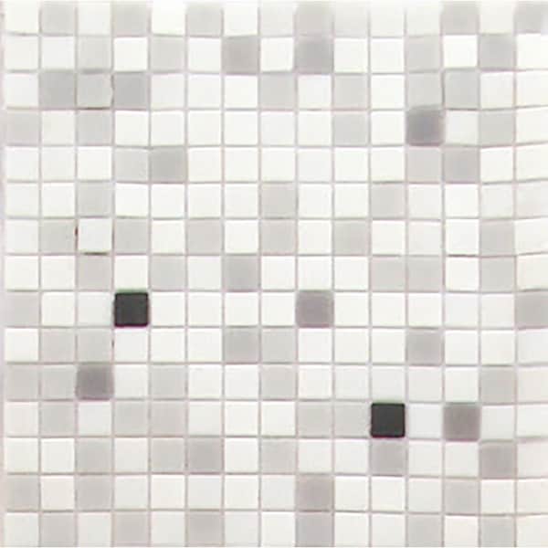 Apollo Tile Mingles 12 in. x 12 in. Glossy White and Black Glass Mosaic Wall and Floor Tile 20 sqft/case, 20PK - DAY&NIGHTMIX1